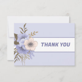 Pastel Floral Violet Vijf Petal Wilde Rozen Bedankkaart