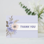 Pastel Floral Violet Vijf Petal Wilde Rozen Bedankkaart (Staand voorkant)