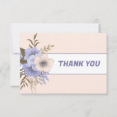 Pastel Floral Violet Vijf Petal Wilde Rozen Bedankkaart (Voorkant)