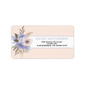 Pastel Floral Violet Vijf Petal Wilde Rozen Etiket (Voorkant)