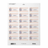 Pastel Floral Violet Vijf Petal Wilde Rozen Etiket (Full Sheet)