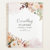Pastel Floral Waterverf Bloom Script Weddenschap Planner (Voorkant)