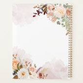 Pastel Floral Waterverf Bloom Script Weddenschap Planner (Achterkant)