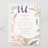 Pastel Floral Waterverf Brunch bruiloft Kaart (Voorkant)