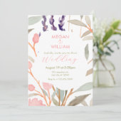 Pastel Floral Waterverf Brunch bruiloft Kaart (Staand voorkant)
