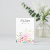 Pastel Floral waterverf sieraden oorbel display Visitekaartje (Staand voorkant)