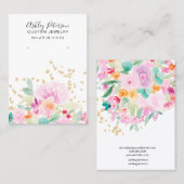 Pastel Floral waterverf sieraden oorbel display Visitekaartje (Voorkant / Achterkant)