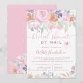 Pastel floral waterverf vrijgezellenfeest per post kaart (Voorkant / Achterkant)