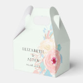 Pastel Floral Waterverf Wedding Bedankdoosjes (Voorkant Zijde)