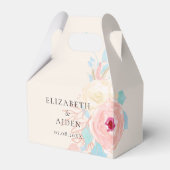 Pastel Floral Waterverf Wedding Bedankdoosjes (Voorkant Zijde)