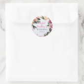 Pastel Floral Weddenschap Circle Lijst Quilling Ronde Sticker (Tas)