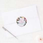 Pastel Floral Weddenschap Circle Lijst Quilling Ronde Sticker (Envelop)