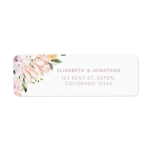 Pastel Floral Weddenschap Etiket (Voorkant)