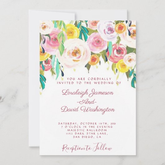 Pastel floral Weddenschap Kaart (Voorkant)