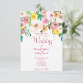 Pastel floral Weddenschap Kaart (Staand voorkant)