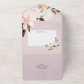 Pastel Floral Wedding All In One Uitnodiging (Buitenkant)