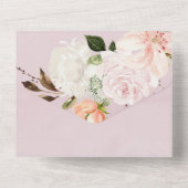 Pastel Floral Wedding All In One Uitnodiging (Achterkant)