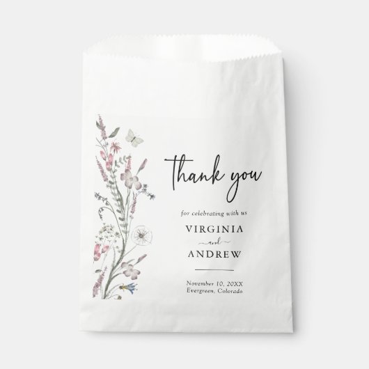 Pastel Floral Wedding Bedankzakje (Voorkant)