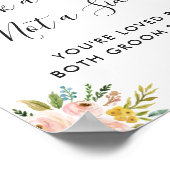 Pastel Floral Wedding Ceremony Pick a Seat Sign Poster (Hoek)