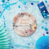 Pastel Floral Wedding Cute Roos Greenery aanpassen Papieren Bordje (Feest)