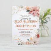 Pastel Floral Wedding Greenery Lijst Paper Quillin Kaart (Staand voorkant)