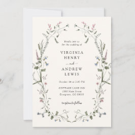 Pastel Floral Wedding Invitation Kaart