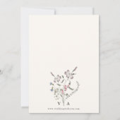 Pastel Floral Wedding Invitation Kaart (Achterkant)