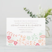 Pastel Floral Wedding Invitation Kaart (Staand voorkant)