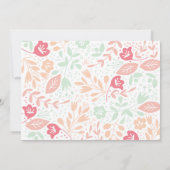 Pastel Floral Wedding Invitation Kaart (Achterkant)