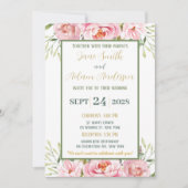 Pastel Floral Wedding Invitation Kaart (Voorkant)