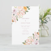 Pastel Floral Wedding Kaart (Staand voorkant)