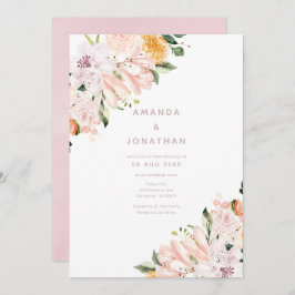 Pastel Floral Wedding Kaart