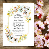 Pastel Floral Wedding Kaart
