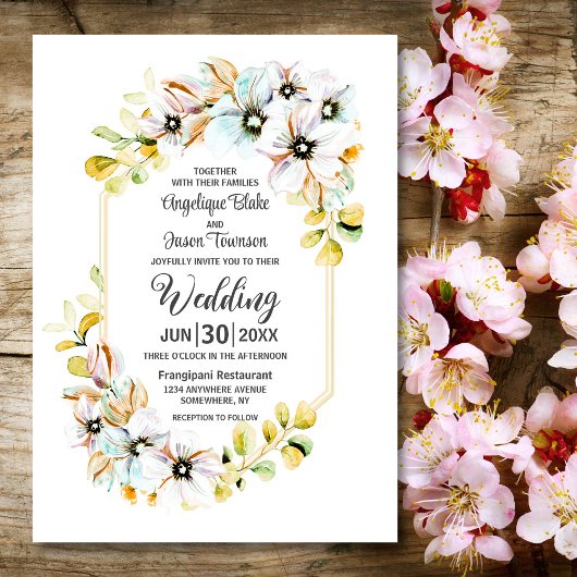 Pastel Floral Wedding Kaart