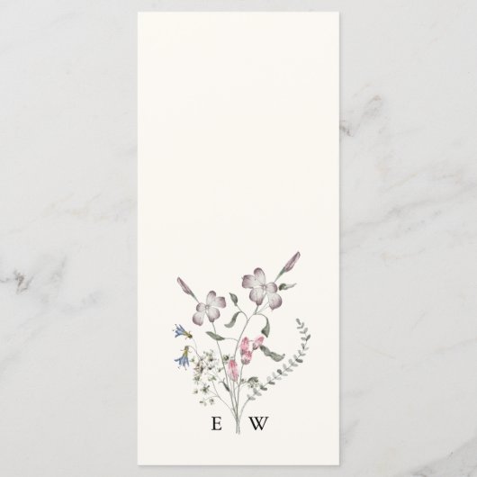 Pastel Floral Wedding Menu (Achterkant)