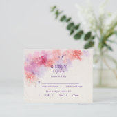 Pastel Floral Wedding Menu Keuze RSVP Kaart (Staand voorkant)