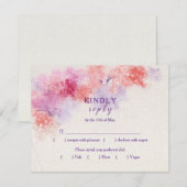 Pastel Floral Wedding Menu Keuze RSVP Kaart (Voorkant / Achterkant)