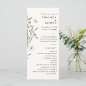 Pastel Floral Wedding Programmakaart (Staand voorkant)