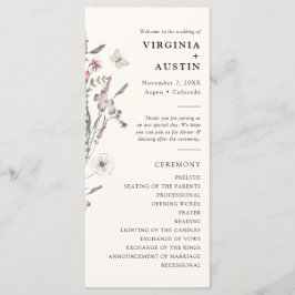 Pastel Floral Wedding Programmakaart