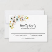 Pastel Floral Wedding RSVP Kaartje (Voorkant)
