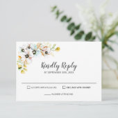 Pastel Floral Wedding RSVP Kaartje (Staand voorkant)