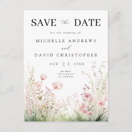 Pastel Floral Wedding Save the Date Briefkaart