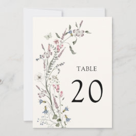 Pastel Floral Wedding Table Number