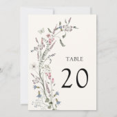 Pastel Floral Wedding Table Number (Achterkant)
