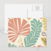 Pastel Floral-wijnstokken en bladeren op de achter Briefkaart (Voorkant / Achterkant)