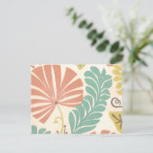 Pastel Floral-wijnstokken en bladeren op de achter Briefkaart (Staand voorkant)