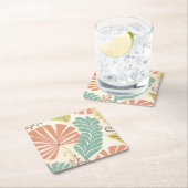 Pastel Floral-wijnstokken en bladeren op de achter Kartonnen Onderzetters (Insitu)