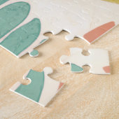 Pastel Floral-wijnstokken en bladeren op de achter Legpuzzel (Zijkant)