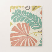 Pastel Floral-wijnstokken en bladeren op de achter Legpuzzel (Verticaal)