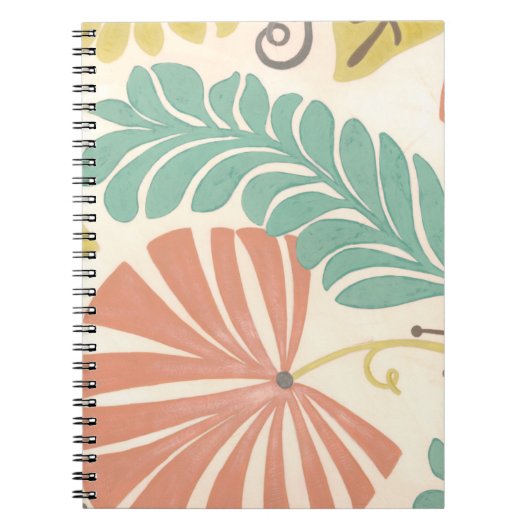 Pastel Floral-wijnstokken en bladeren op de achter Notitieboek (Voorkant)